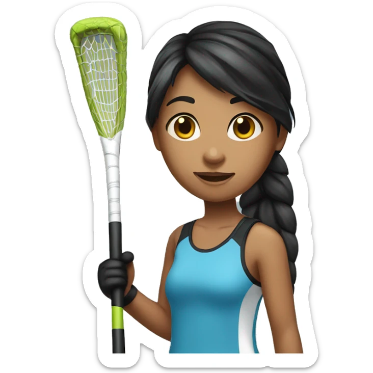girl with medium deep skin and black hair holding field hockey stick sticker