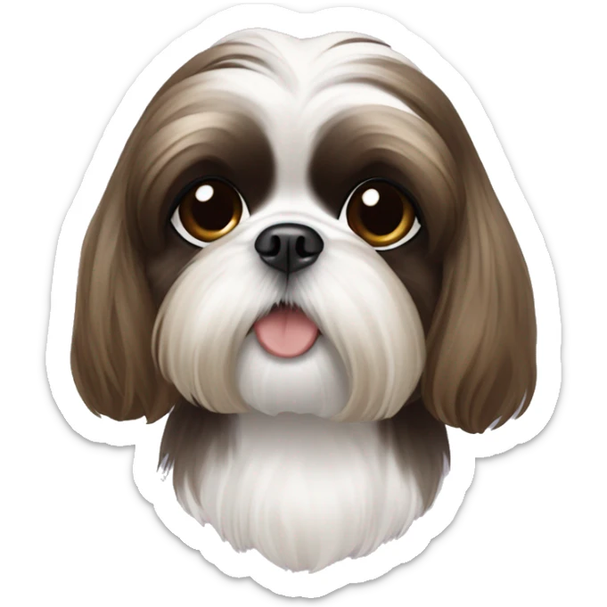  Cute Dog shih tzu, with girl in brunette hair  sticker