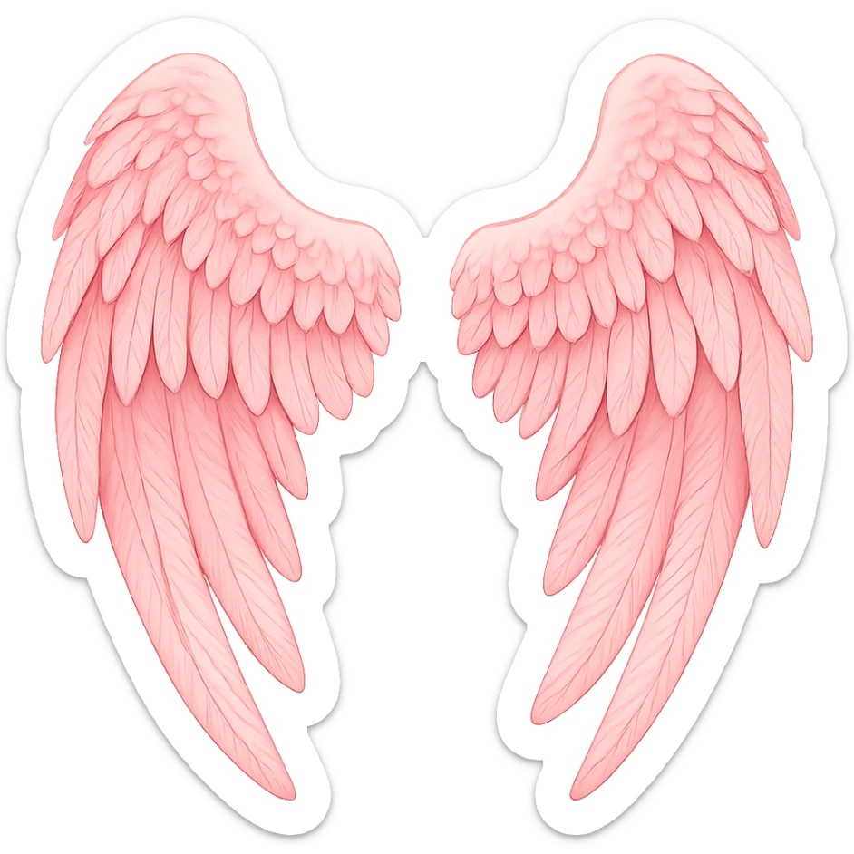 Pink wings, remove background sticker