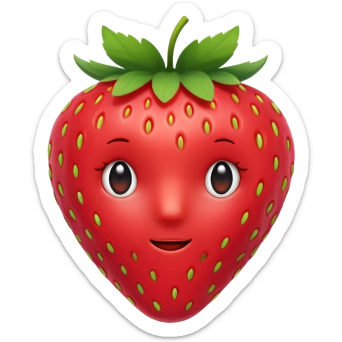 Fresita rosta que la fresa no tenga cara quiero que sea linda y cute  sticker
