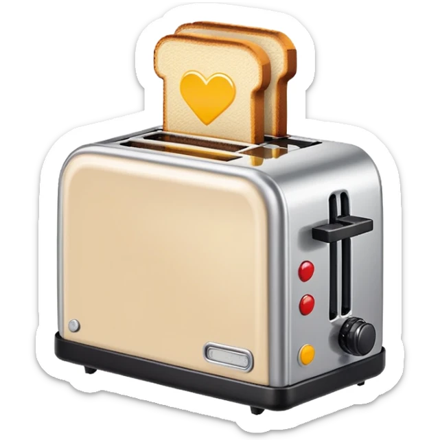 A pixel art emoji of a toaster, rendered in a retro 8-bit style with simple, bold colors. sticker