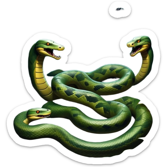 Thriller Movie Icon: A dramatic, close-up collage with sinister villains, a slithering anaconda, and zombie figures emerging from the shadows. Dark and moody atmosphere with eerie lighting, tension-filled elements, among jungle. Transparent background. sticker