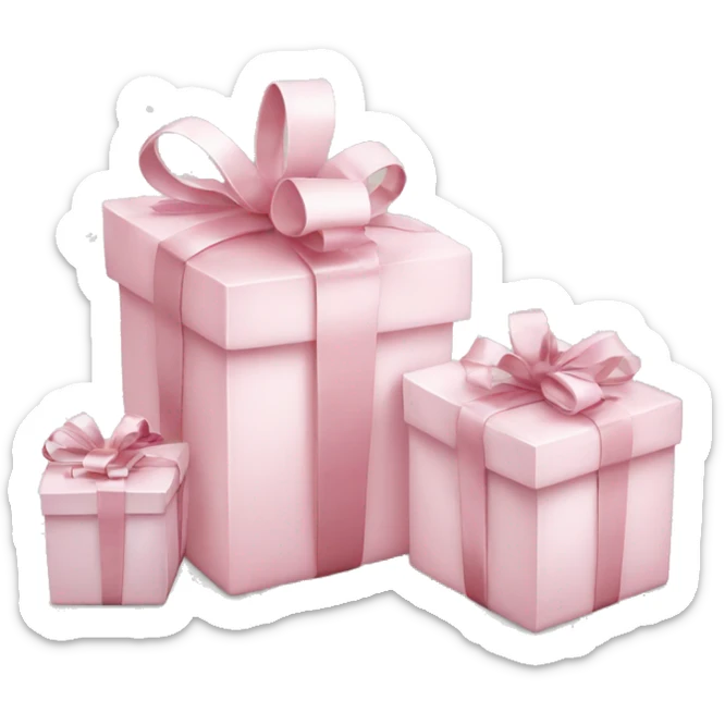 Light pink Christmas gifts under a white Christmas tree  sticker