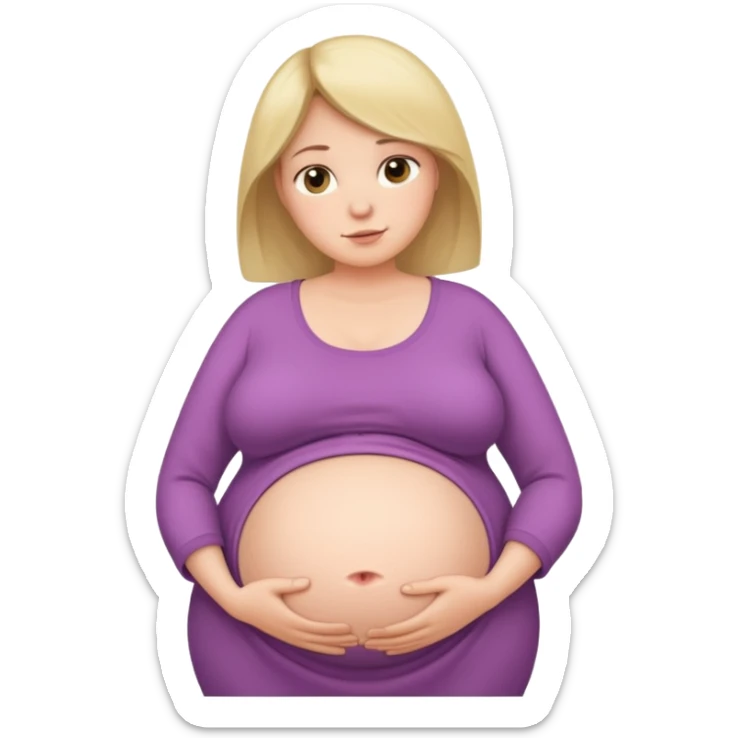 heavily pregnant woman with very very large overdue  belly sticker