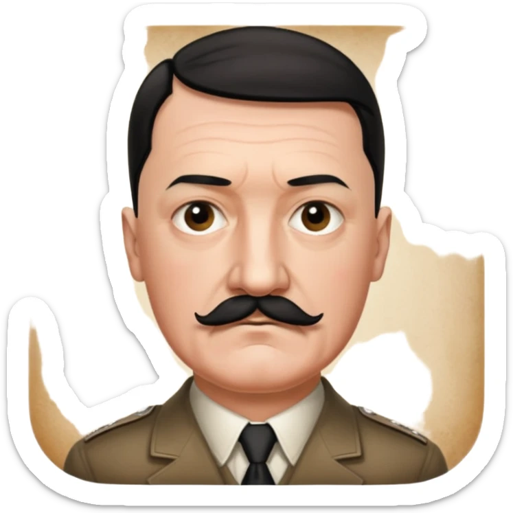 Je veux un emoji représentant adolf Hitler portant une moustache noir et carré rajoute son symbole  sticker