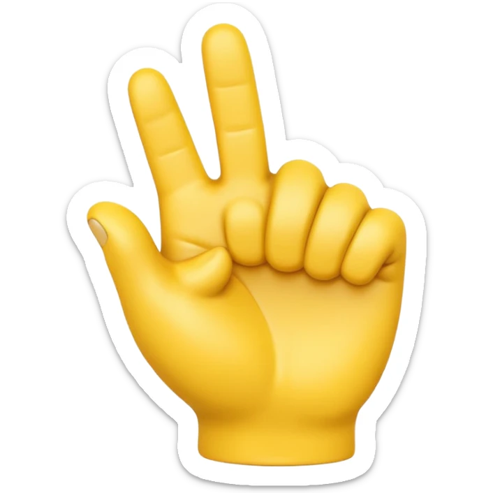 A 3D Apple-style yellow hand emoji, closed fist with thumb pointing backward over the shoulder direction, smooth rounded shape, shiny surface, clean minimal background. AND MOTİON LİNE sticker