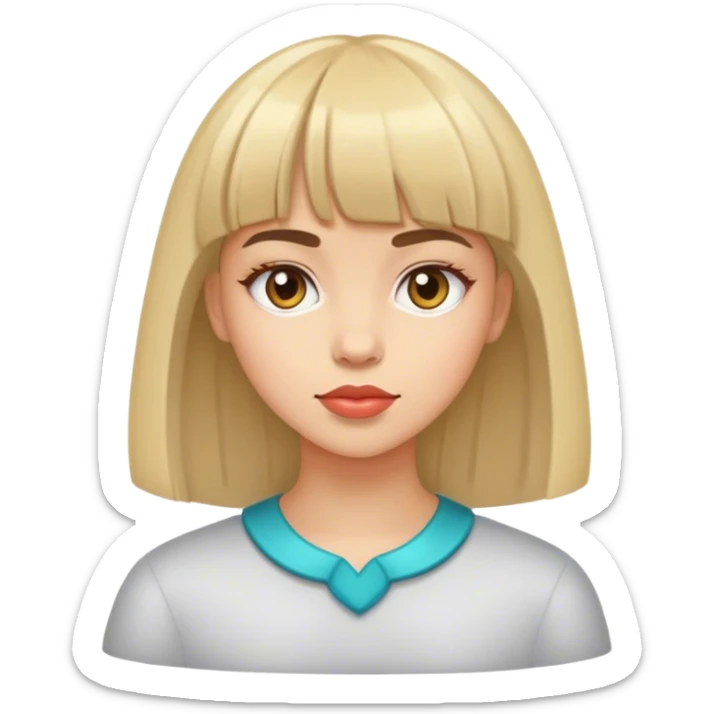 a girl with bangs clean type girl sticker