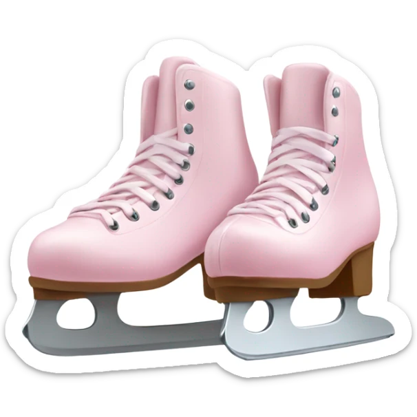 a pair of light pink ice skates sticker