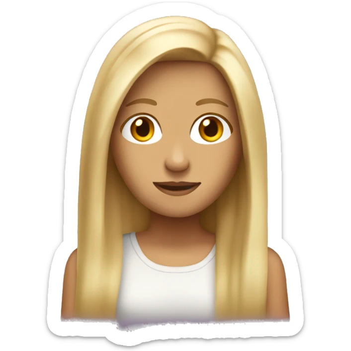blond long straight haired woman tanned and beautiful emoji sticker