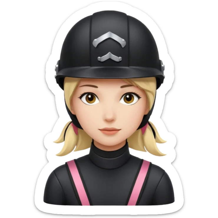 Rider helmet black matte at the back theres ribbon attached for female rider sticker