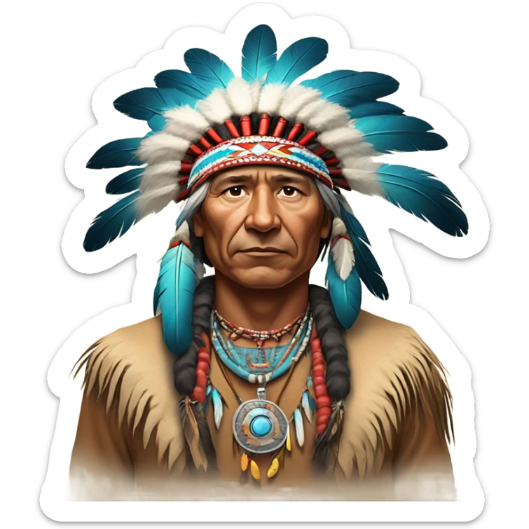 Native American chief sticker