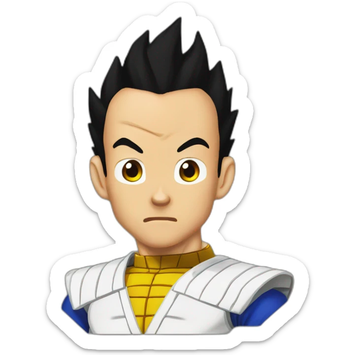 Vegeta dragon ball z in a traditional emoji emoji style giving a side eye sticker