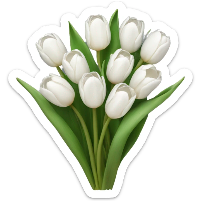 white tulip bouquet  sticker
