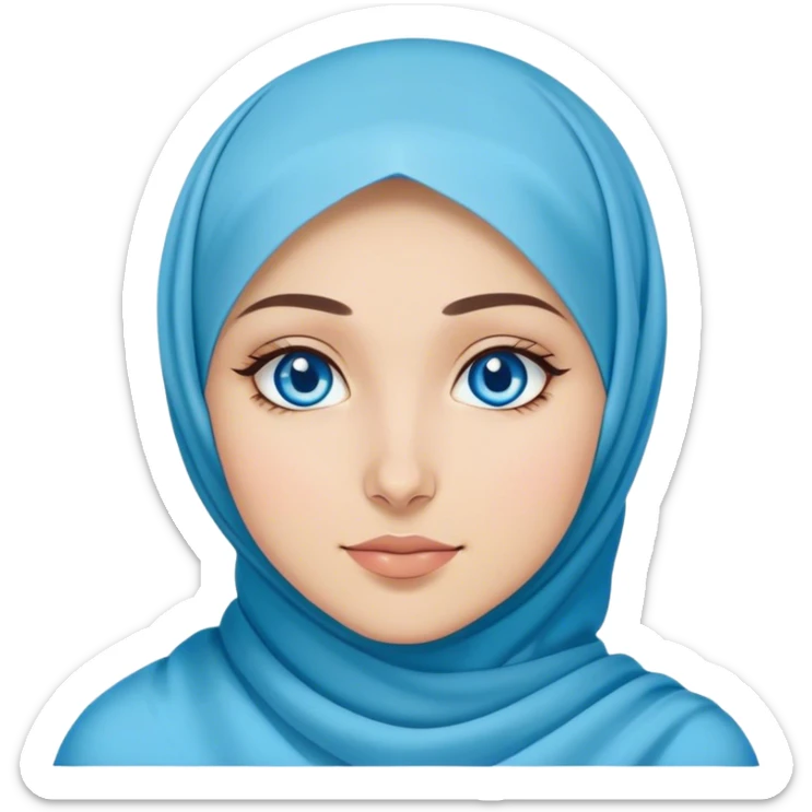 Turkish beautiful finish Konya girl blue eyes with ramadan design hijab  sticker