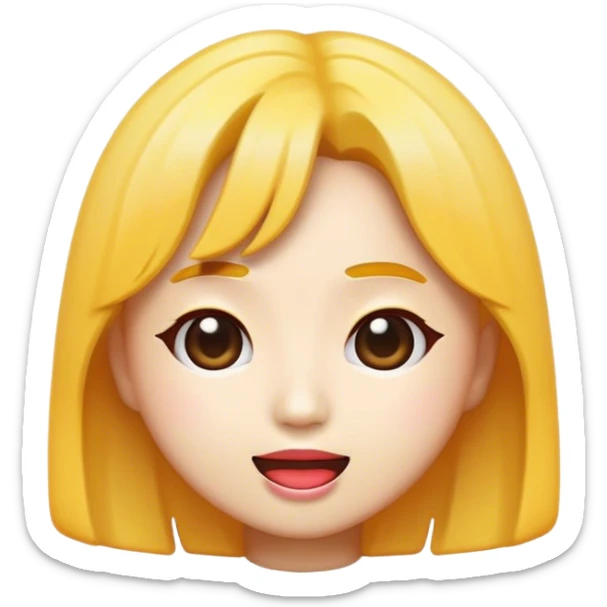 Cinematic Realistic K-pop Pop Culture Emoji, depicted with a modern, stylish portrayal capturing the essence of the K-pop phenomenon rendered with sleek textures and dynamic, vivid lighting. sticker