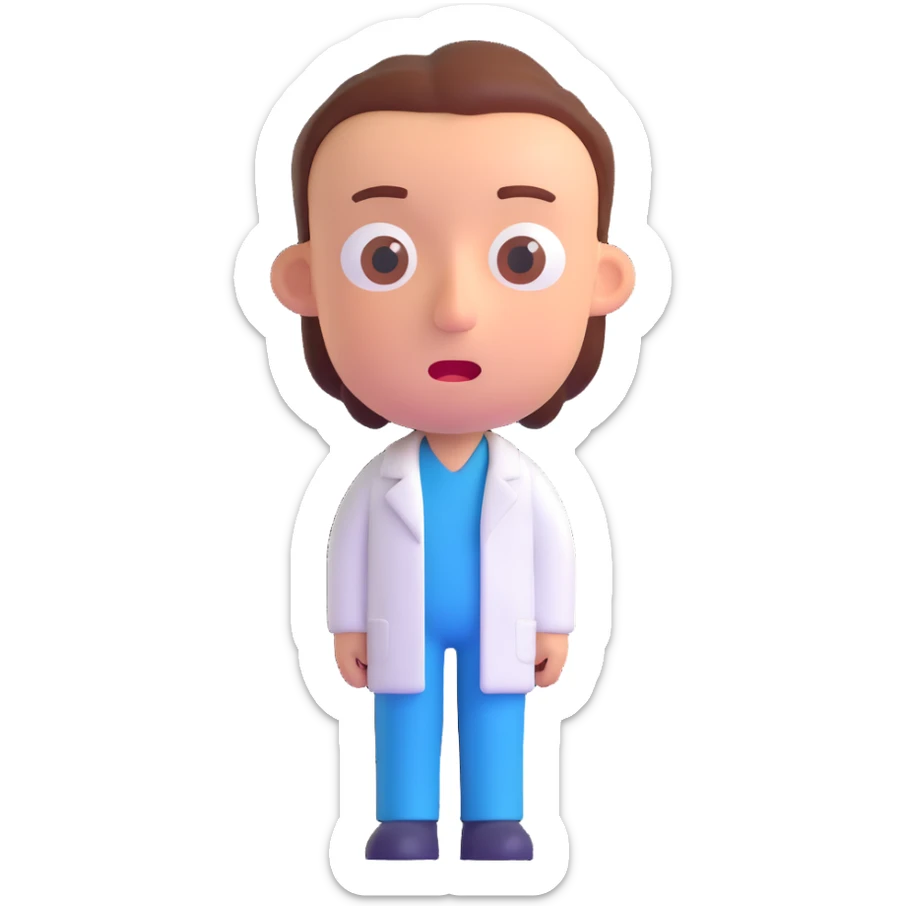 discord role icon for a psychiatric clinic in 3D style, main color #6fe8f3, humorous patient with exaggerated features, fun not serious sticker