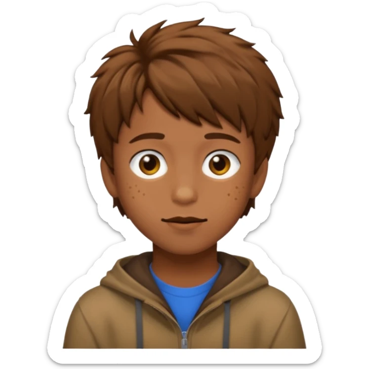 Felix Freckles straykids emoji shaggy hair the color browm sticker