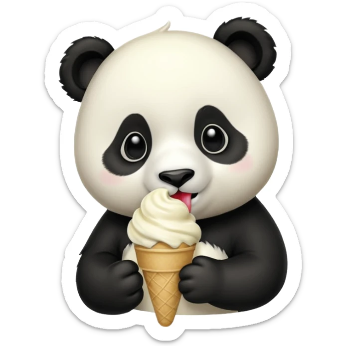 Panda eating ice cream sticker