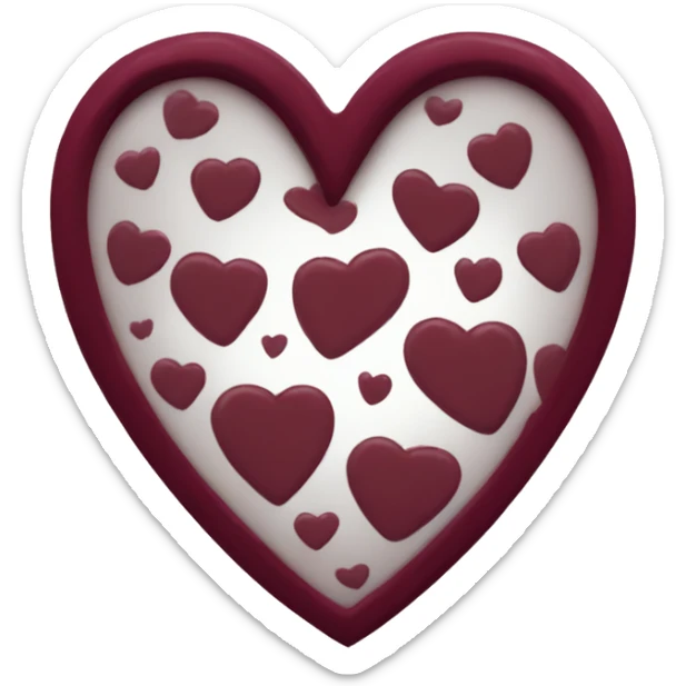 maroon heart  sticker