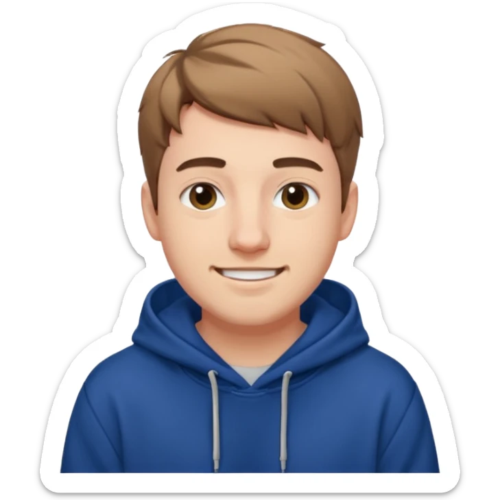 Draw MrBeast in casual hoodie with short hair & friendly smile. sticker