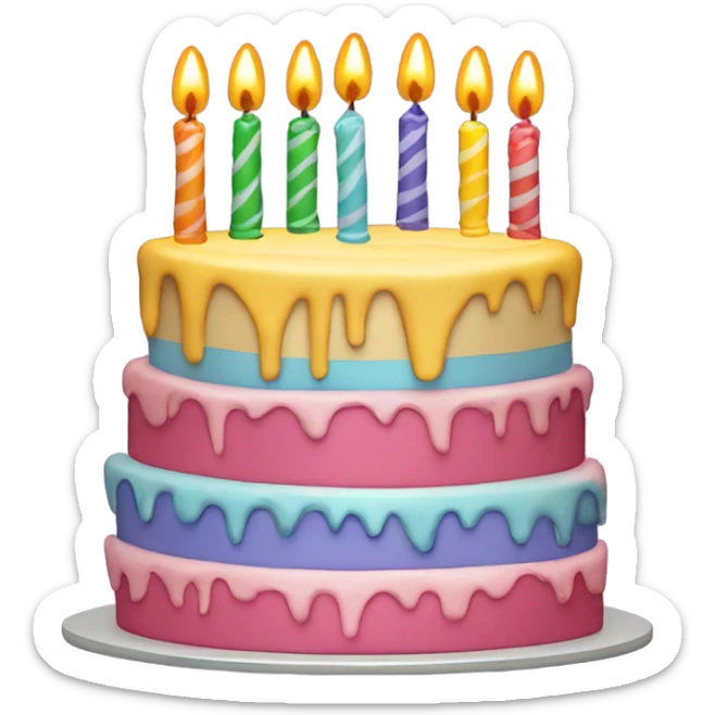 Birthday cake sticker