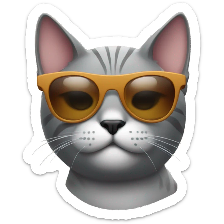 Cat with sunglasses sticker