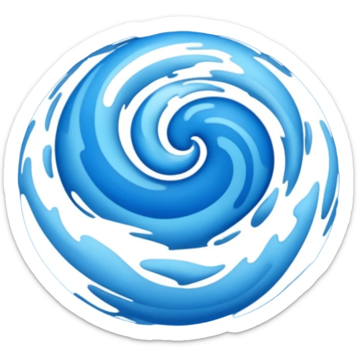 Can you make me an emoji of a blue planet? Without a face, an actual planet. I like messy irregular and not equal small swirls of different shades of blue but no clouds and no rings on the planet  sticker