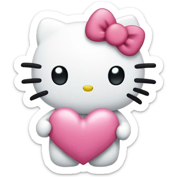 hello kitty with heart sticker