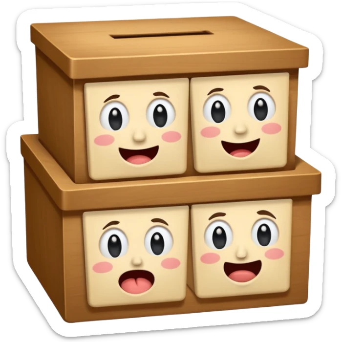 gusto ko 'yong ballot box and then may mga facial expression na masaya, malungkot, pagod, inaantok, kinikilig. sticker