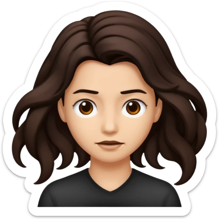 Fais la frange plus tordu la peau plus foncé et les cheveux bruns et bien plus long  sticker