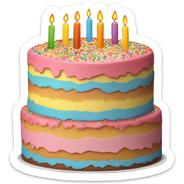 Birthday cake sticker