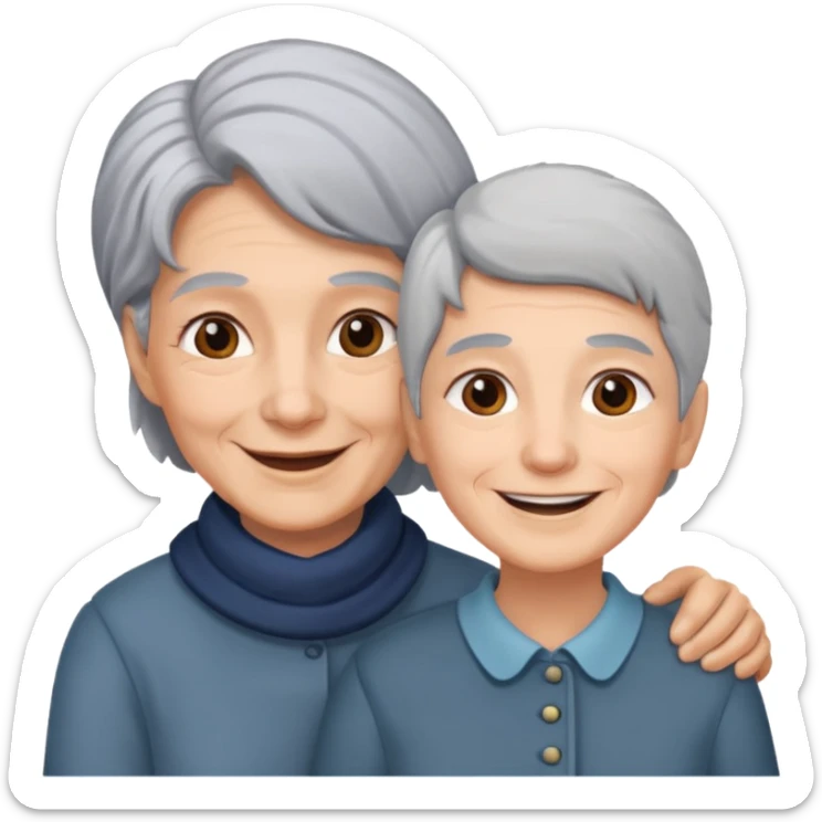 lo mismo que estas haciendo solo coloca alado de la abuela un hombre joven  sticker
