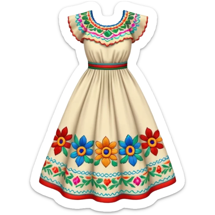mexican patterned dress sticker