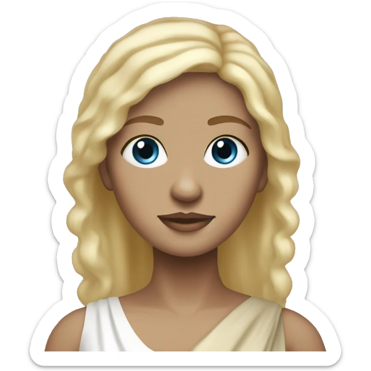white ancient greek woman babybump blue eyes blond hair sticker