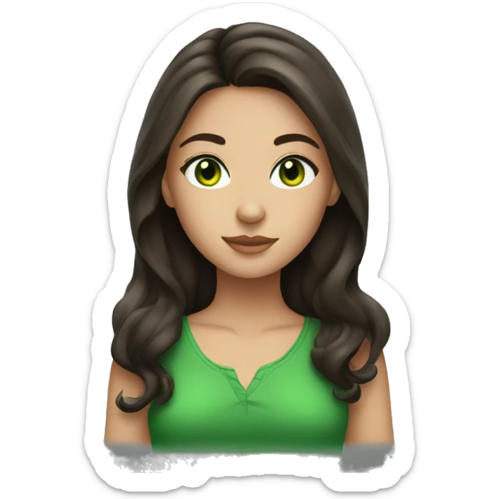 Brunette girl with green eyes sticker