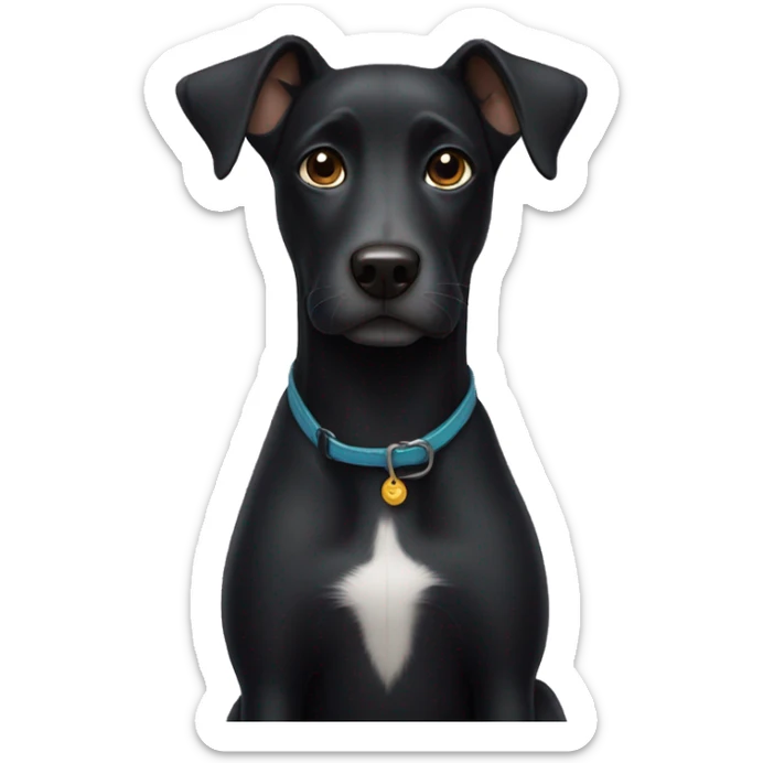 black dog sticker