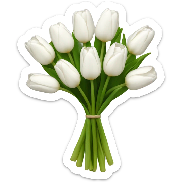 white tulip bouquet  sticker