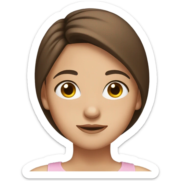 Girl with brunette hair straight and Brown eyes sticker