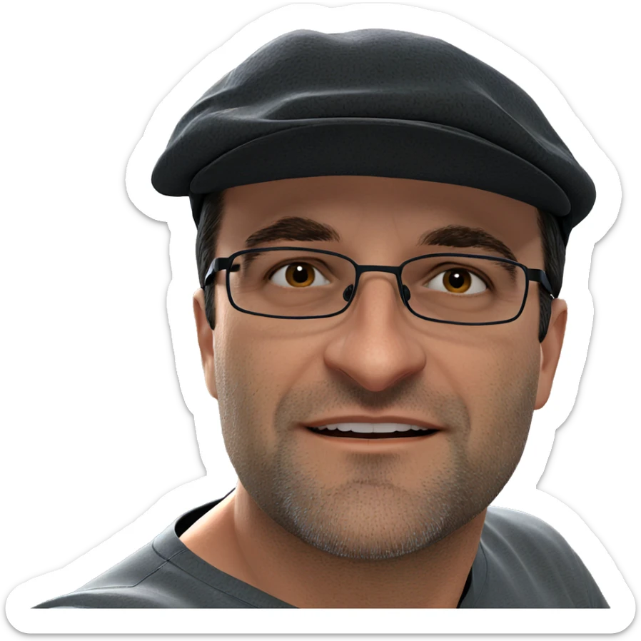 happy guy in a hat sticker