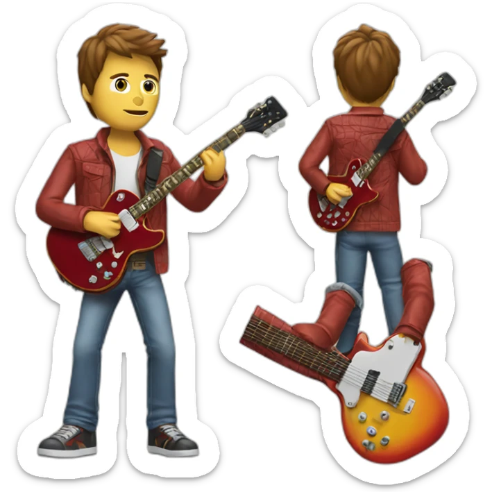 Marty McFly playing guitar sticker