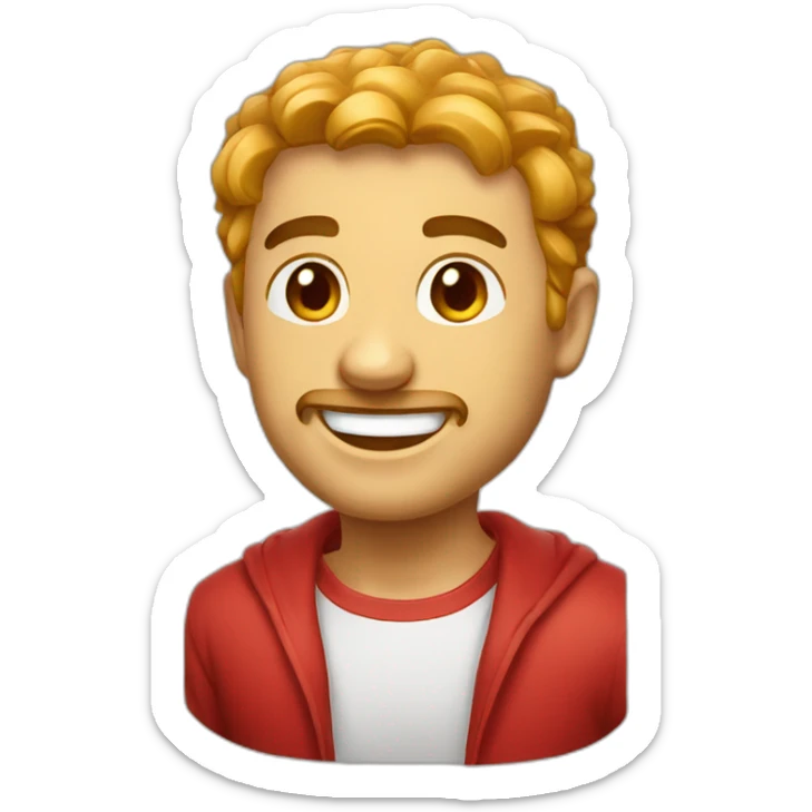 Create the cubic emoji of the head of a red tiber, smiling, friendly and with a positive attitude for WhatsApp sticker