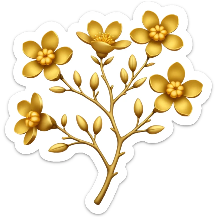 branches of golden flowers sticker