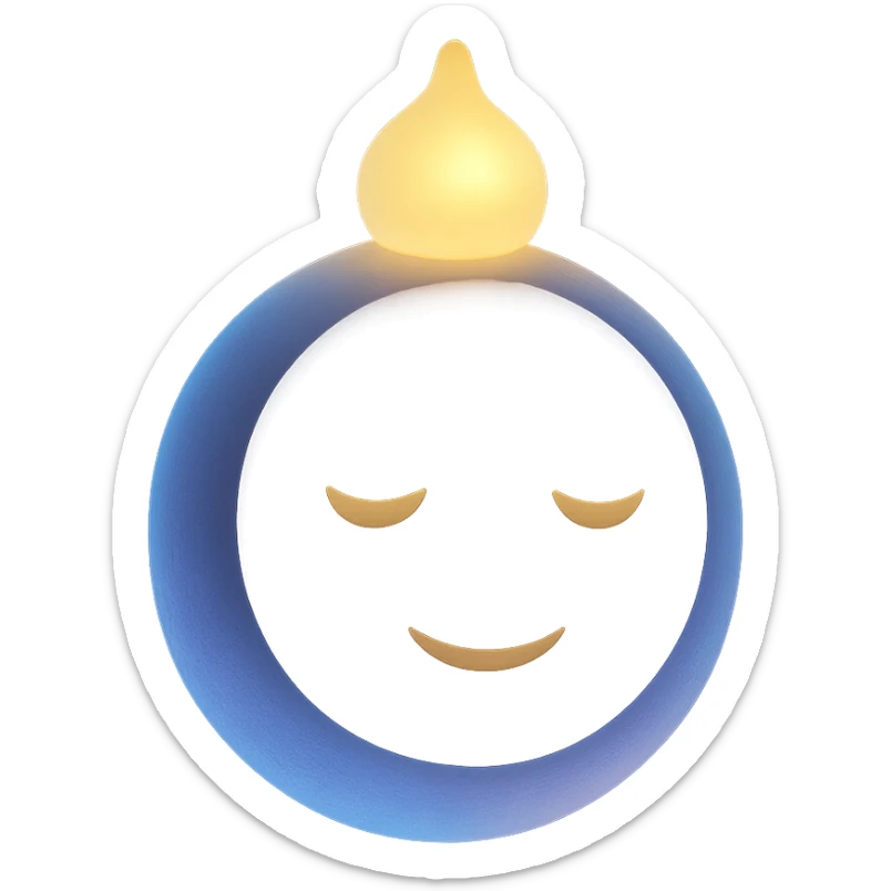 Make the smile more subtle and gentle. Enhance the ball to feel like a mystical, magical aura guide, with ethereal glow and a sense of wisdom. Keep the 3D emoji style. sticker