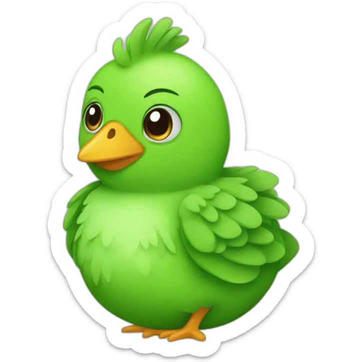 Green chick sticker
