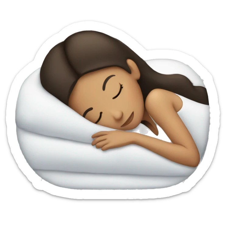 Brunette girl sleeping sticker
