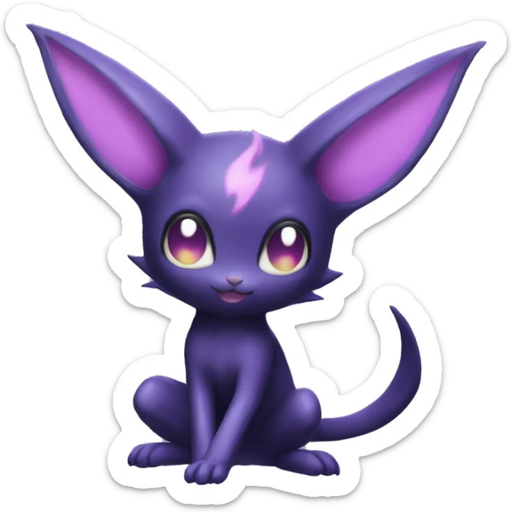Dark Shiny Cute Kawaii Ethereal Dark Noibat-Delcatty-Espeon-fusion-hybrid full body sticker