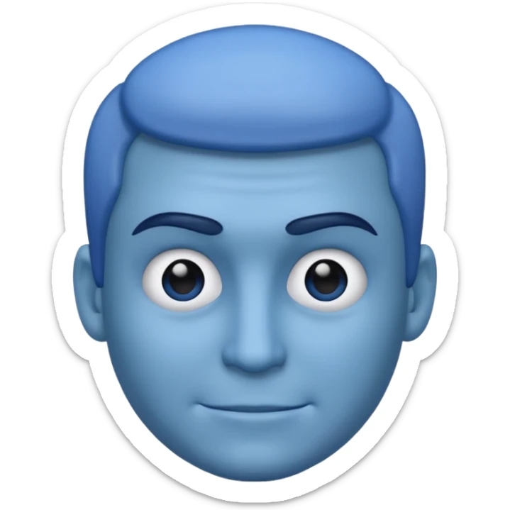 emoji of a racially ambiguous man, who looks serious. no skin color please. use a color. sticker