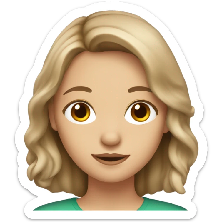 hungarian girl with mid lenght light brown hair and grey eyes sticker