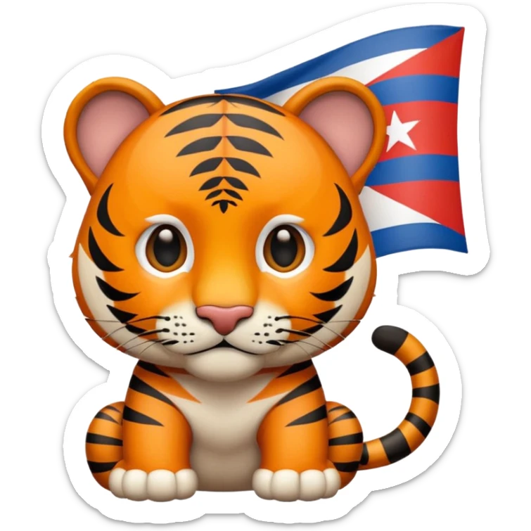 Quiero un tigre mezclado con la bandera cubana. Porque no apodan el tiger y soy de cuba sticker