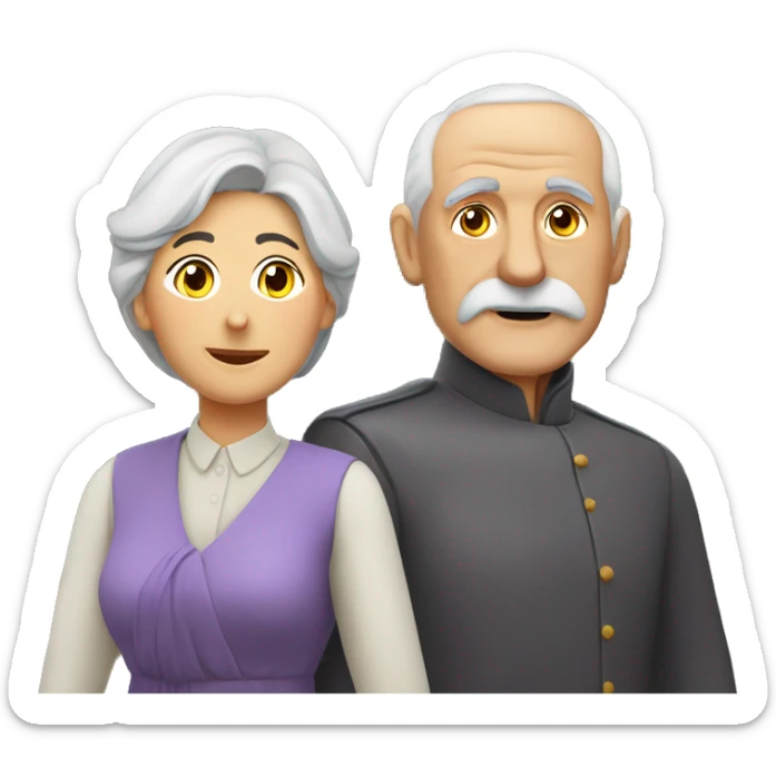 Grandmother and Grandfather monument in the mountains of Artsakh sticker